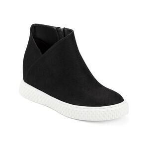 Aerosoles Zirah Faux Suede Casual Ankle Boot Black Asymmetrical Zippered 9